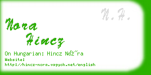 nora hincz business card